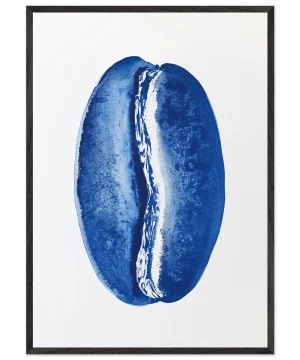 Blue Gyotaku Coffee Bean Print