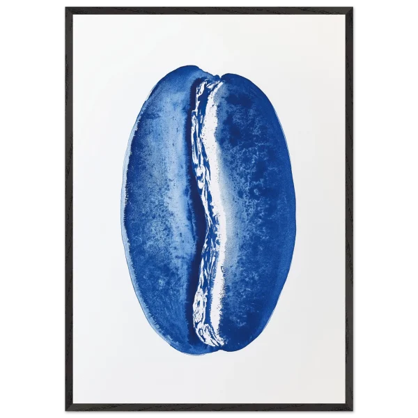 Blue Gyotaku Coffee Bean Print