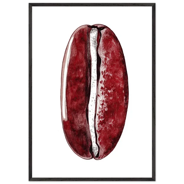 Red Gyotaku Coffee Bean Print