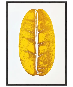 Yellow Gyotaku Coffee Bean Print